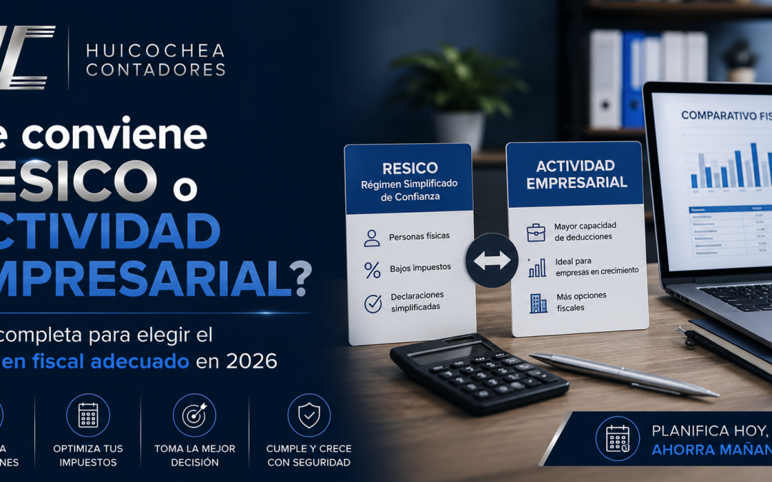 ¿Te conviene RESICO o Actividad Empresarial? Guía completa para elegir el régimen fiscal adecuado en 2026